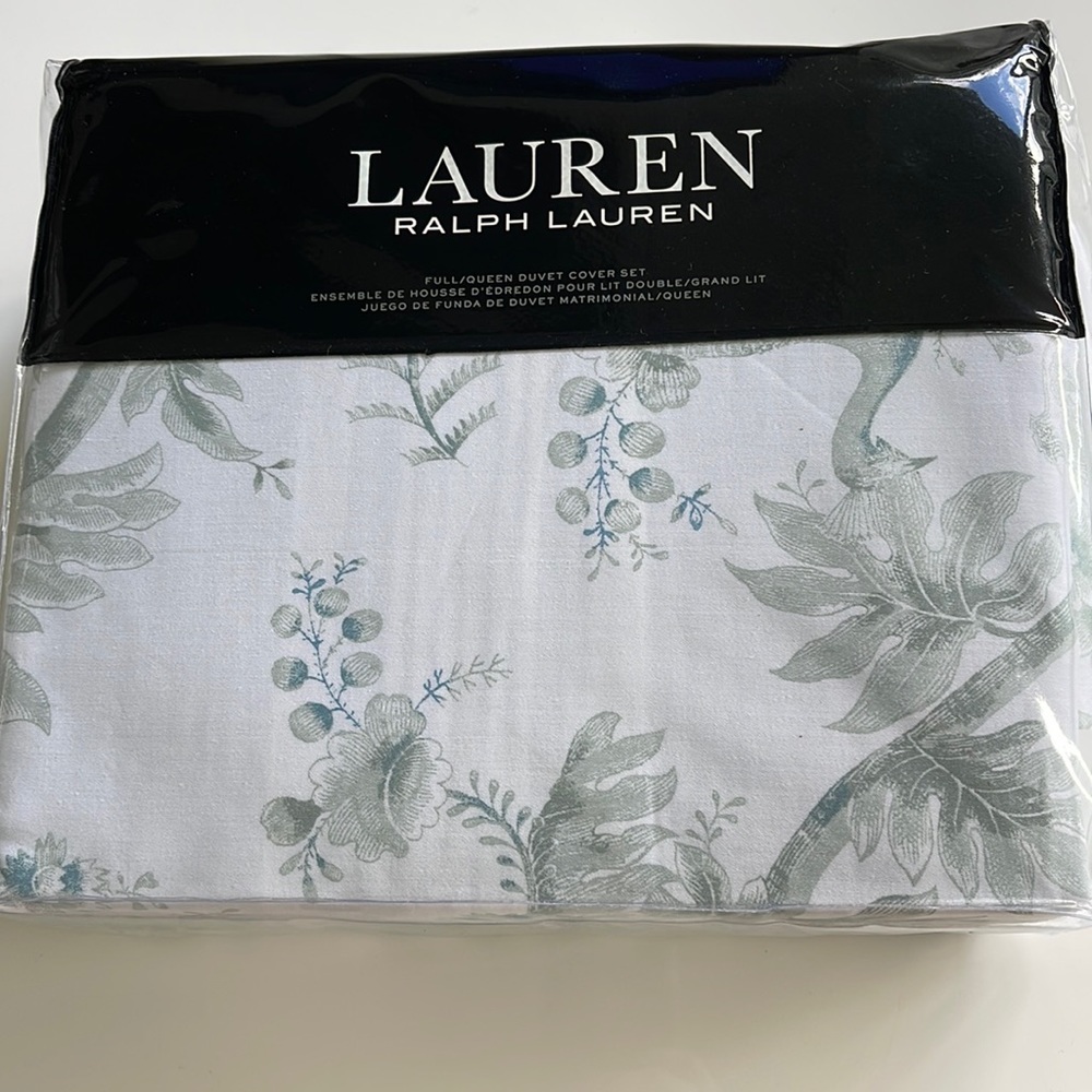 New Ralph Lauren Julianne Toile Sage Full Queen Duvet Cover Set. $300.